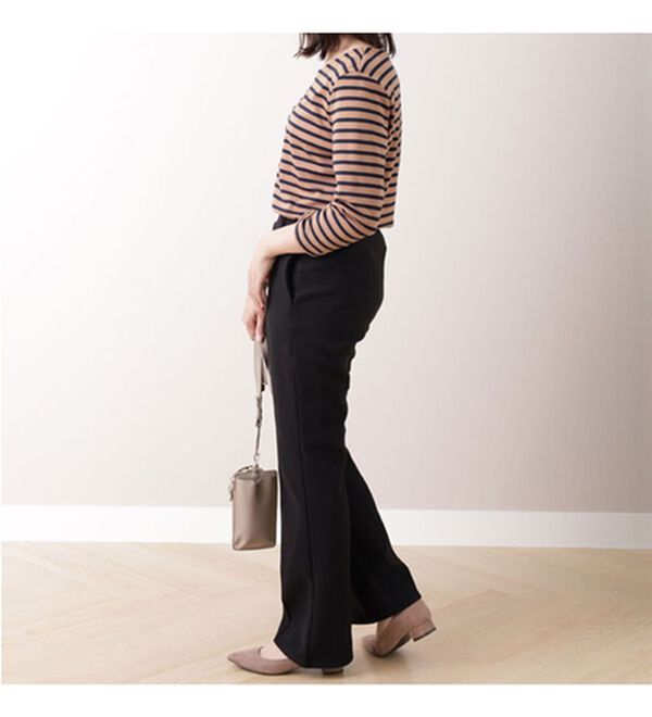 BELLUNA（ベルーナ）の「ふっくらウール調フレアーシルエットパンツ（フルレングスパンツ）」｜詳細画像