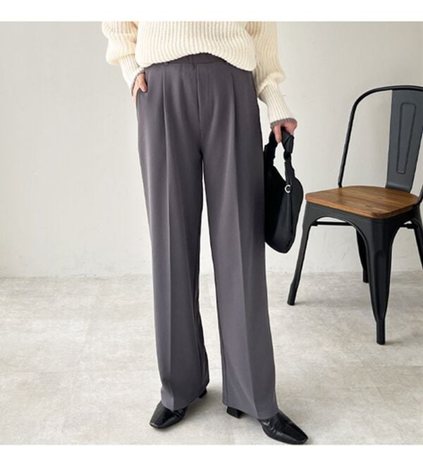 GeeRA（ジーラ）の「美脚魅せタックワイドスラックスパンツ（ワイドパンツ・ガウチョ）」｜詳細画像