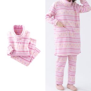 LAVIENNE（ラヴィエンヌ）の「ソフトでかるぽかフリースパジャマ　ワンピース（パジャマ・ルームウェア）」｜ピンクノルディック風