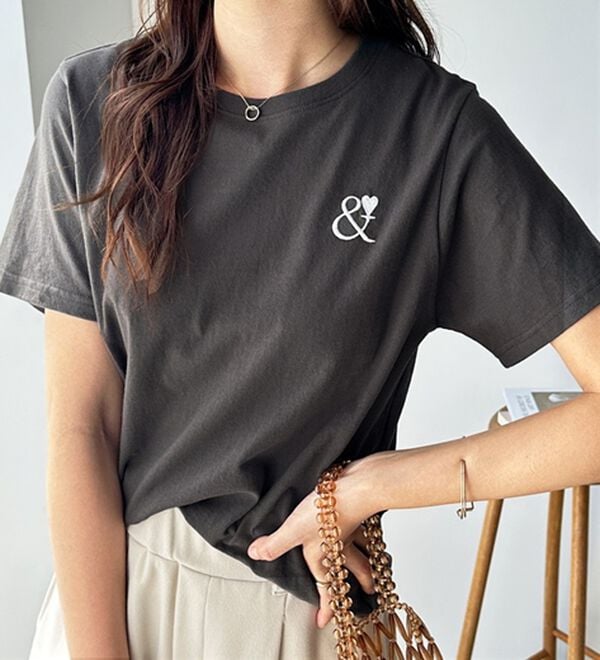 GeeRA（ジーラ）の「アンドハート刺しゅうＴシャツ（Tシャツ）」｜詳細画像