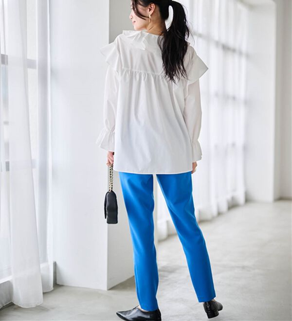 RANAN（ラナン）の「【選べる股下】美脚シルエットタックパンツ（股下６１・６５ｃｍ）（フルレングスパンツ）」｜詳細画像