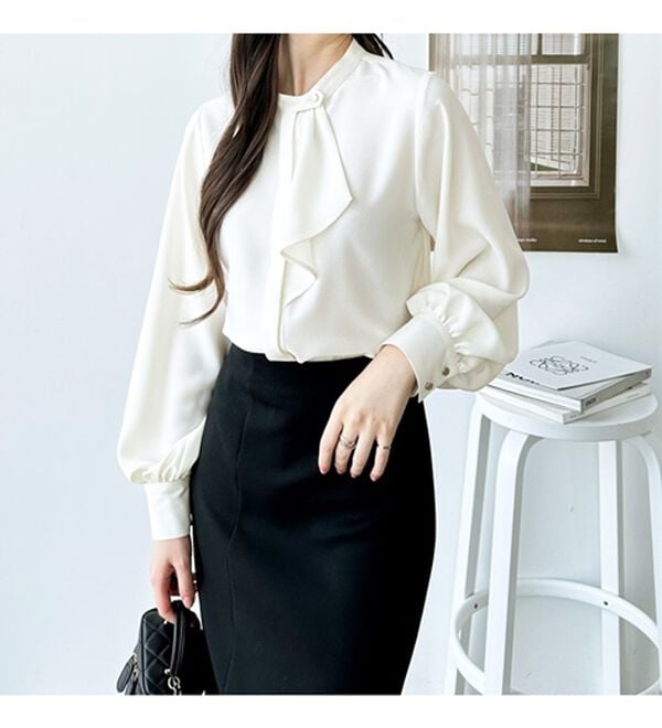 GeeRA（ジーラ）の「２ＷＡＹドレープスカーフタイブラウス（ブラウス）」｜詳細画像