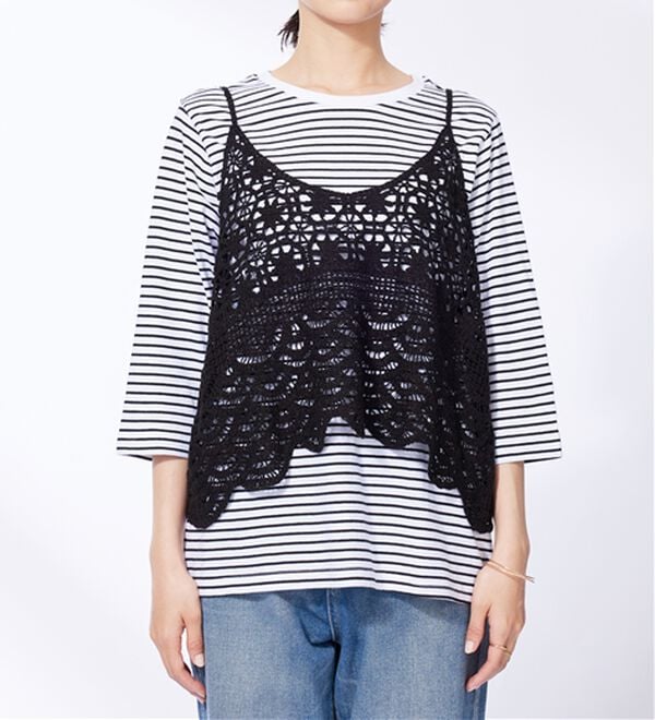 BELLUNA（ベルーナ）の「かぎ針風ビスチェアンサンブル（アンサンブル）」｜詳細画像