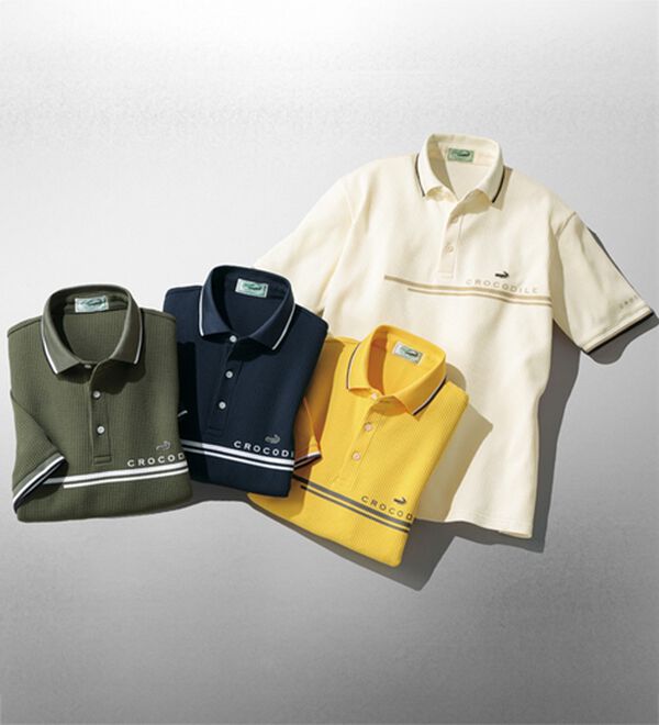 「＜クロコダイル＞さらっと快適ワッフルポロシャツ（メンズポロシャツ）」｜詳細画像