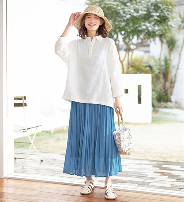 LUJA ネイビーフレアスカート S/P LUJA ネイビーフレアスカート S/P