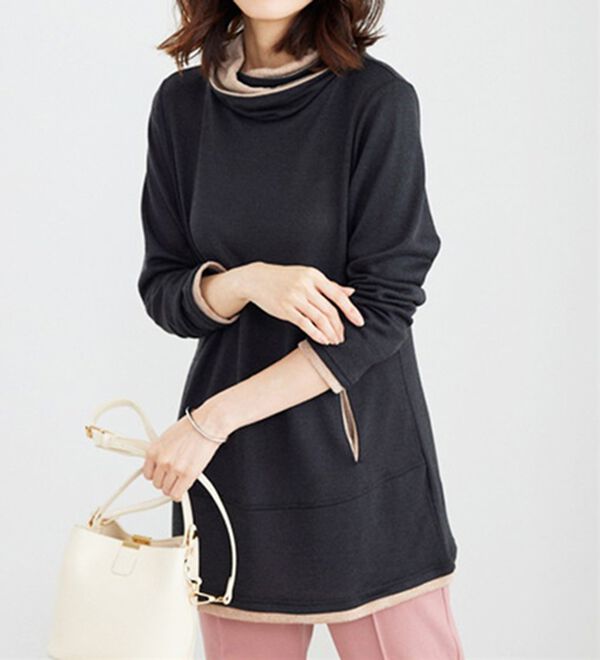 BELLUNA（ベルーナ）の「衿デザイン配色チュニック（チュニック）」｜詳細画像