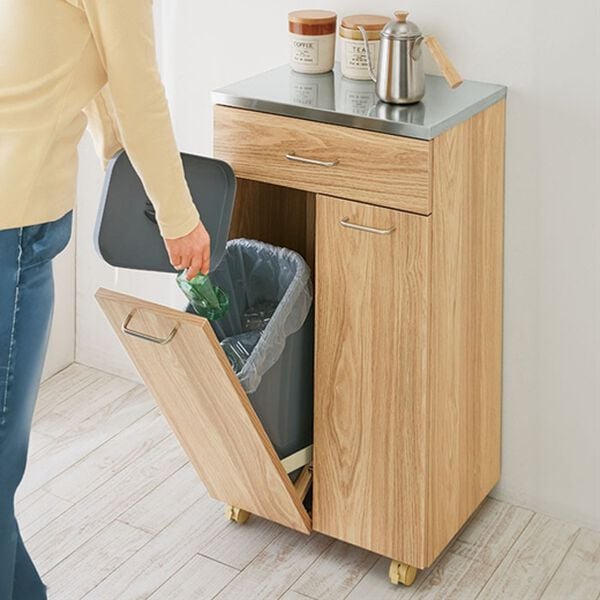 「完成品！ステンレス天板ダストボックス（リビング用品）」｜詳細画像