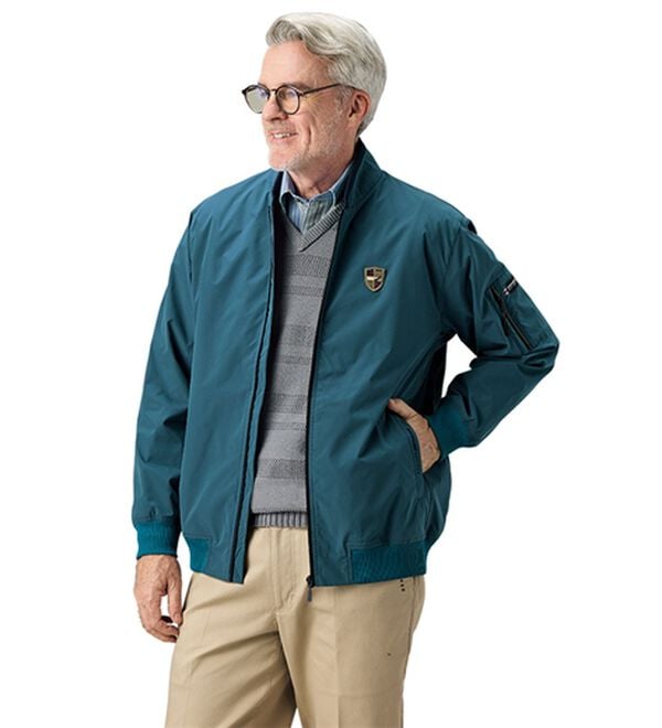 「＜ダンロップ・リファインド＞裏チェックデザインＭＡ１ジャケット（メンズブルゾン）」｜詳細画像