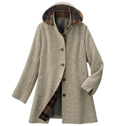 ルフラン（ルフラン）の「ウール混チェックフーディーコート（ハーフコート）」