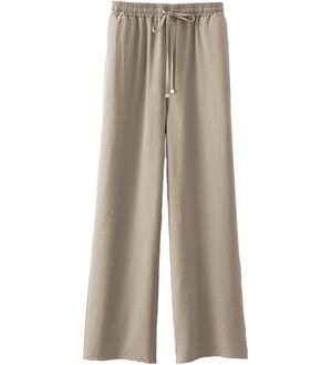 BELLUNA（ベルーナ）の「お手入れ楽々！ビンテージ素材ワイドパンツ（ワイドパンツ・ガウチョ）」｜グレージュ