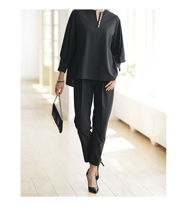 BELLUNA（ベルーナ）の「快適ストレッチ！パール調デザインセットアップ（セットアップ）」｜詳細画像