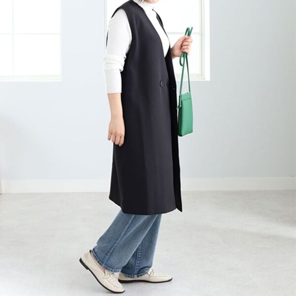 BELLUNA（ベルーナ）の「ノーカラーデザインロングジレ（ベスト）」｜詳細画像