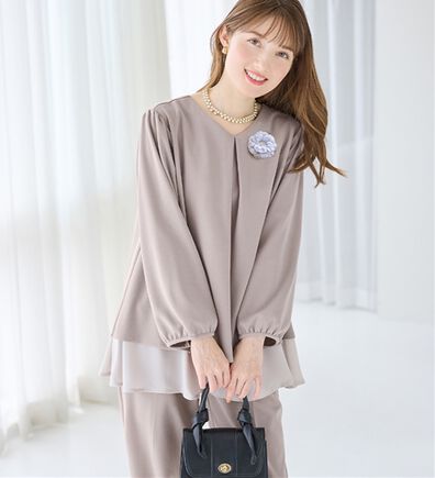 alotta（アロッタ）の「【入学式・卒業式】洗えるシフォンレイヤードセットアップ（ワンピースセットスーツ）」