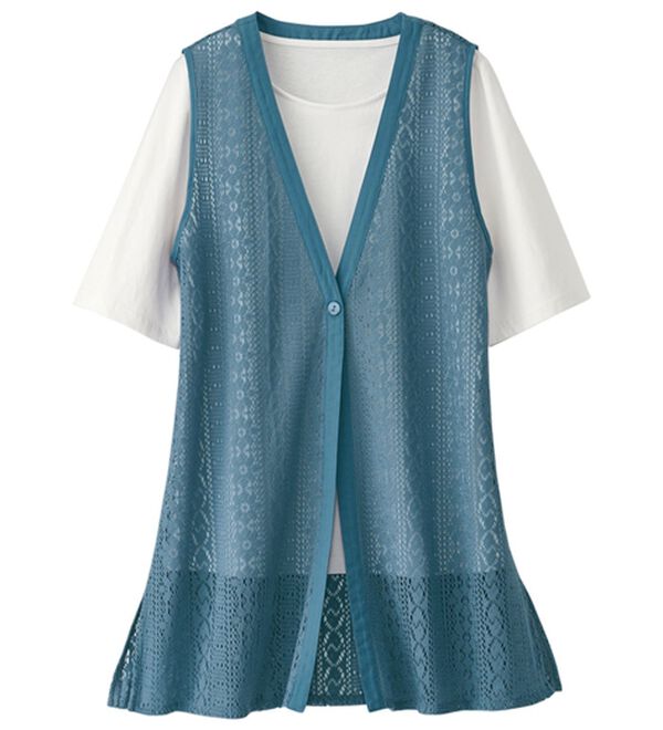 BELLUNA（ベルーナ）の「【Ｔシャツ付】透かしジレアンサンブル（ジレ）」｜詳細画像