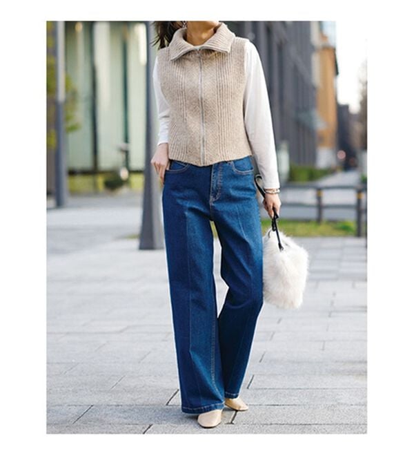 RANAN（ラナン）の「ファスナー付ニットベスト（ベスト）」｜詳細画像