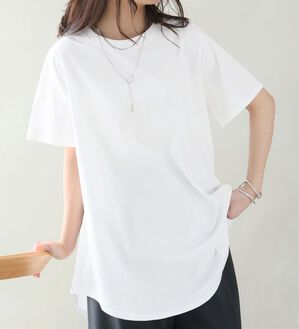 A HAPPY MARILYN（アハッピーマリリン）の「【Ｌ～９Ｌ】綿１００％！まるで魔法のお腹カバー裾フレアＴシャツ（Tシャツ）」｜詳細画像