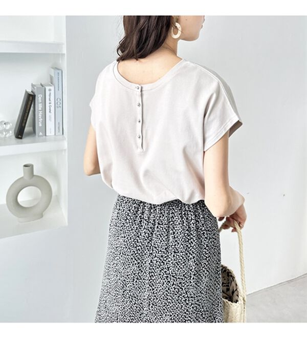 GeeRA（ジーラ）の「綿１００％前後２ＷＡＹシルケットフレンチスリーブカットソー（Tシャツ）」｜詳細画像