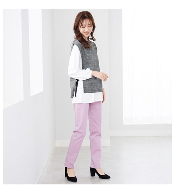 BELLUNA（ベルーナ）の「カットソージャカード素材ベストアンサンブル（アンサンブル）」｜詳細画像