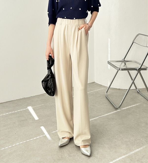 GeeRA（ジーラ）の「美脚魅せタックワイドスラックスパンツ（ワイドパンツ・ガウチョ）」｜詳細画像