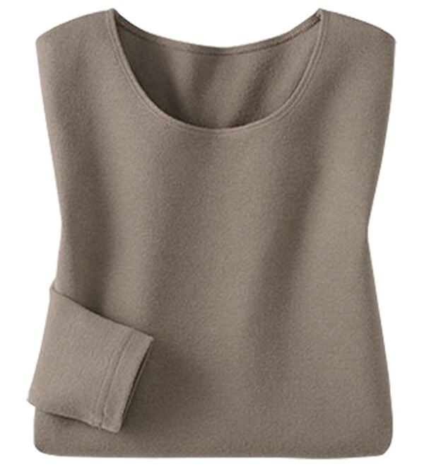 LAVIENNE（ラヴィエンヌ）の「超・暖　吸湿発熱　素肌よろこぶ綿１００％あったかインナー　クルーネックインナー（肌着・インナーウェア）」｜詳細画像