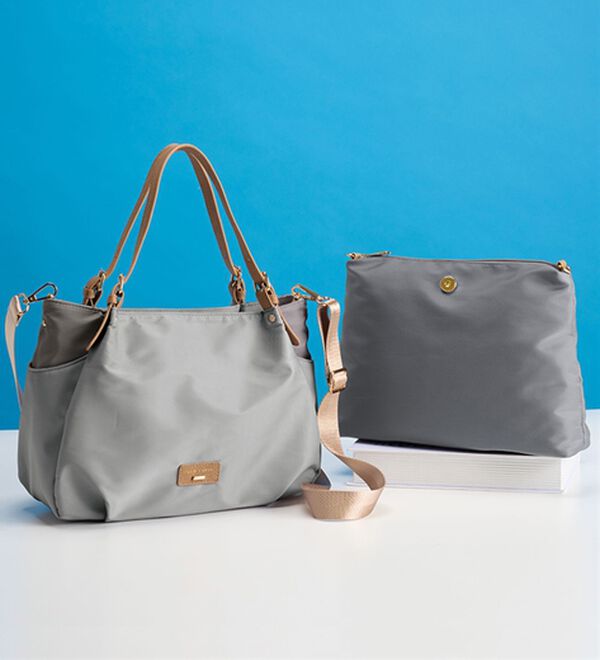 「軽量バイカラー親子バッグ（その他バッグ）」｜グレー