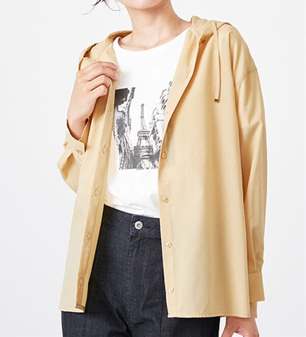 BELLUNA（ベルーナ）の「シアー素材フードデザインシャツ（シャツ）」｜詳細画像