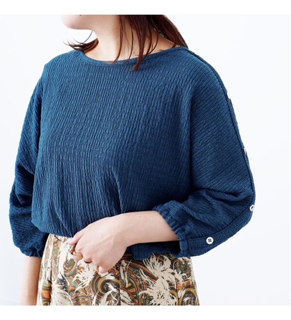 BELLUNA（ベルーナ）の「楊柳素材肩ボタンプルオーバー（カットソー）」｜詳細画像