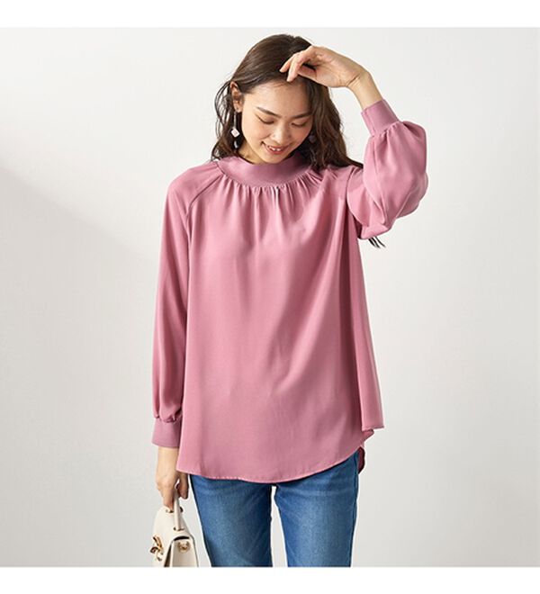 BELLUNA（ベルーナ）の「リブ切替ドレープデザインブラウス（ブラウス）」｜詳細画像