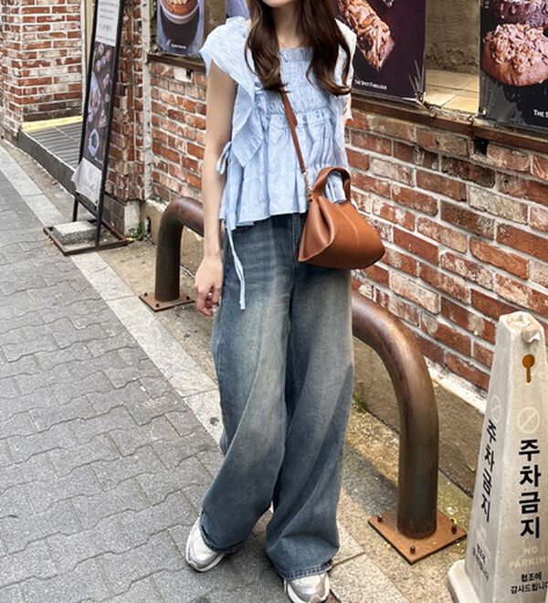 GeeRA（ジーラ）の「フリルシャーリングブラウス（ブラウス）」｜詳細画像