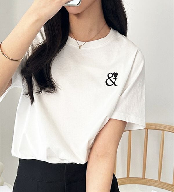 GeeRA（ジーラ）の「アンドハート刺しゅうＴシャツ（Tシャツ）」｜詳細画像