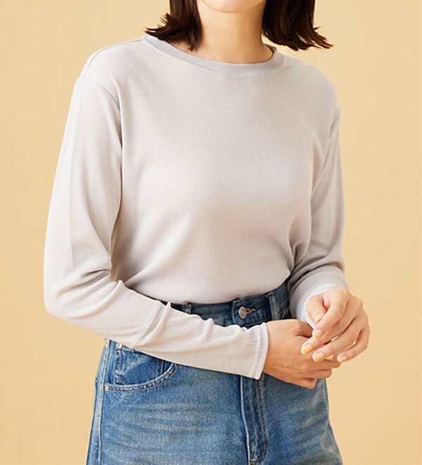 BELLUNA（ベルーナ）の「衿＆袖ラメチュール切替プルオーバー（カットソー）」｜詳細画像