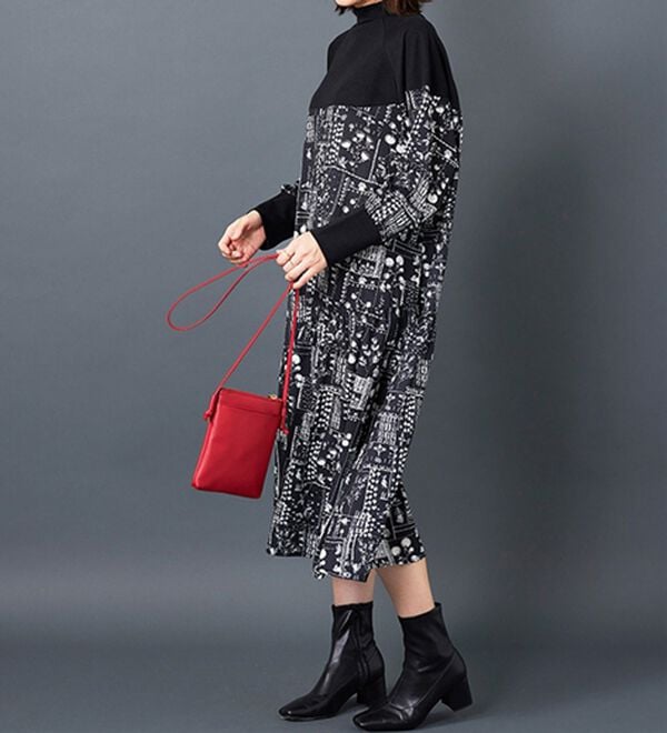 BELLUNA（ベルーナ）の「【Ｌａｇｒｉｌｕａ】ニット切替プリントワンピース（プリントワンピース）」｜詳細画像