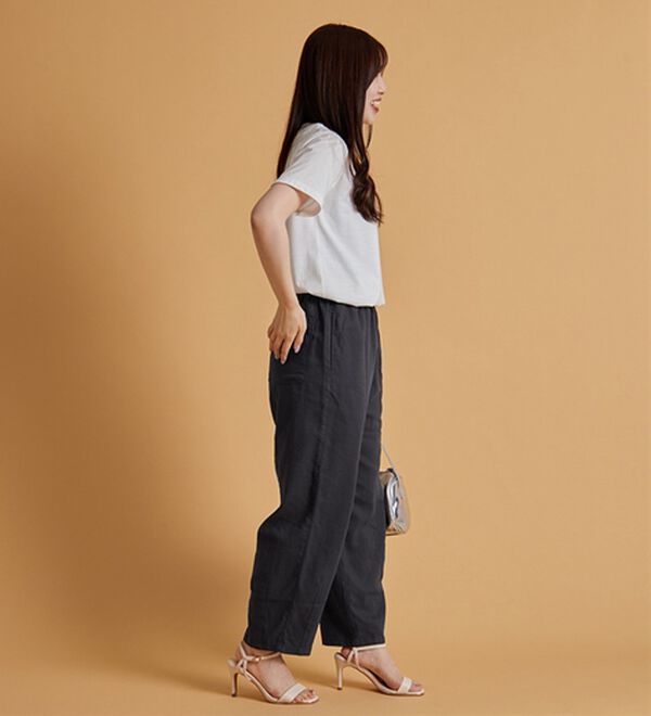 BELLUNA（ベルーナ）の「【チラシ掲載】レーヨン麻入りゆったりワイドパンツ（フルレングスパンツ）」｜詳細画像