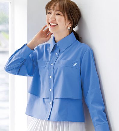 BELLUNA（ベルーナ）の「スカートやワイドパンツに合わせる重ねデザインシャツブラウス（シャツ）」