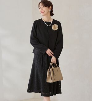 Viola e Viola（ヴィオラ エ ヴィオラ）の「【２点セット】選べる！華やかワンピースアンサンブルスーツ（ワンピースセットスーツ）」｜Ｂ：ブラック系