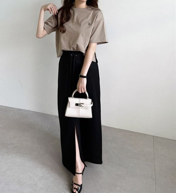 GeeRA（ジーラ）の「フロントスリットスウェットナロースカート（ロングスカート）」｜詳細画像