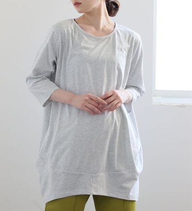 A HAPPY MARILYN（アハッピーマリリン）の「【Ｍ～８Ｌ】半袖・七分袖・長袖　コクーン　シルエット　チュニック（チュニック）」