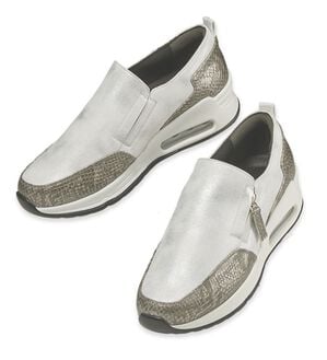 ルフラン（ルフラン）の「パイソン切替４Ｅエアソールスニーカー（スニーカー）」｜ホワイト