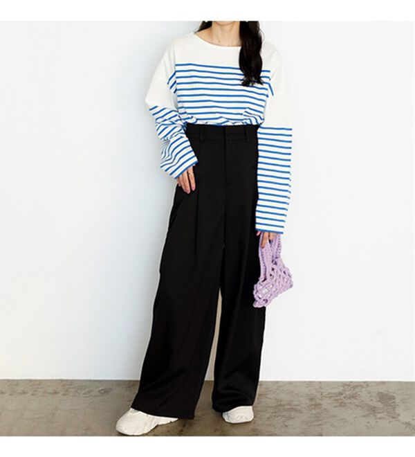 GeeRA（ジーラ）の「フロントポケットタックワイドパンツ（ワイドパンツ・ガウチョ）」｜詳細画像