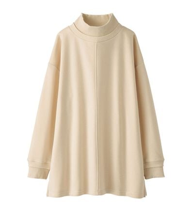 BELLUNA（ベルーナ）の「リブ使いがかわいい裏起毛トレーナー（チュニック）」