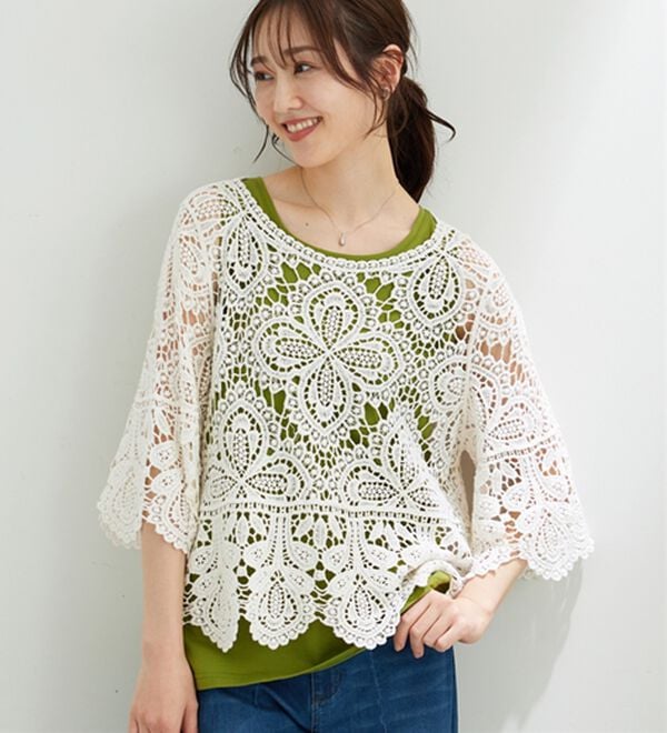 BELLUNA（ベルーナ）の「クロシェ編みプルオーバー（ニット・セーター）」｜詳細画像