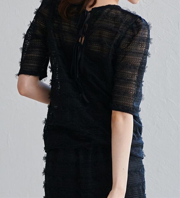 RANAN（ラナン）の「フリルレースパフスリーブトップス（カットソー）」｜詳細画像