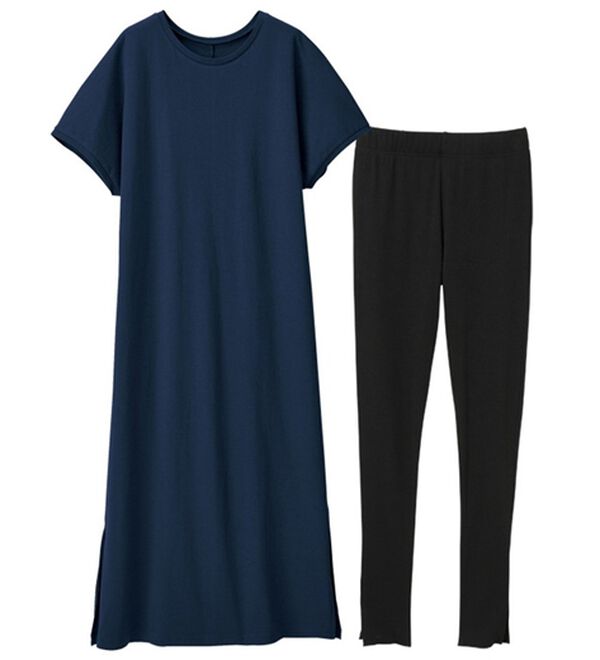 RANAN（ラナン）の「【レギンス付】＜ＢＣ＞綿１００％ひんやりワンピース（その他ワンピース）」｜詳細画像