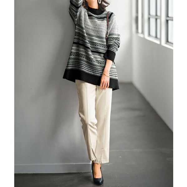 BELLUNA（ベルーナ）の「ウール入りスリットデザインフレアーパンツ（フルレングスパンツ）」｜詳細画像