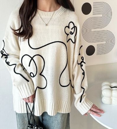 GeeRA（ジーラ）の「フラワーコード刺しゅうニット（ニット・セーター）」