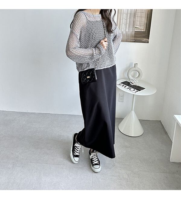 GeeRA（ジーラ）の「透かし編みメッシュニットプルオーバー（ニット・セーター）」｜詳細画像