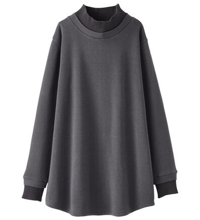 BELLUNA（ベルーナ）の「綿１００％ニットリブ使い裏起毛チュニック（チュニック）」