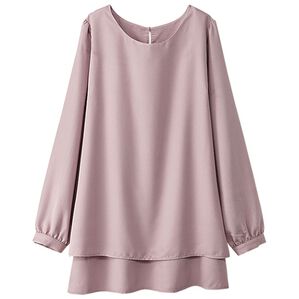 BELLUNA（ベルーナ）の「お手入れ簡単で嬉しいイージーケアブラウス（ティアード）（ブラウス）」｜ローズ