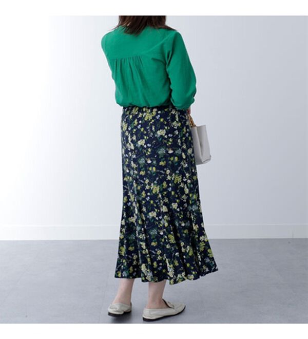 BELLUNA（ベルーナ）の「レーヨンプリント切替デザインスカート（ロングスカート）」｜詳細画像