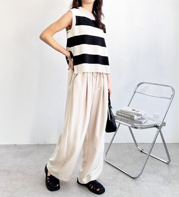 GeeRA（ジーラ）の「【体型カバー】上品なのにラクちんワイドパンツ（フルレングスパンツ）」｜詳細画像